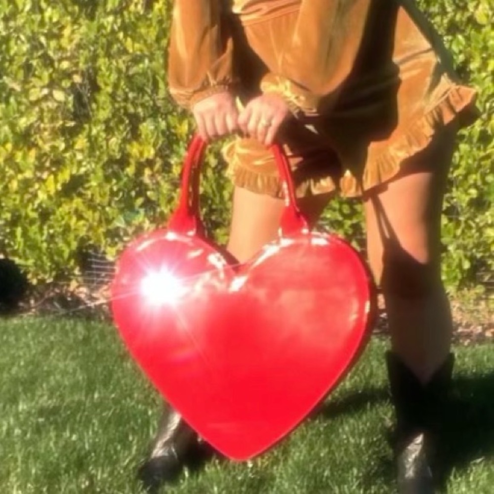 Red Heart-Shaped Handbag